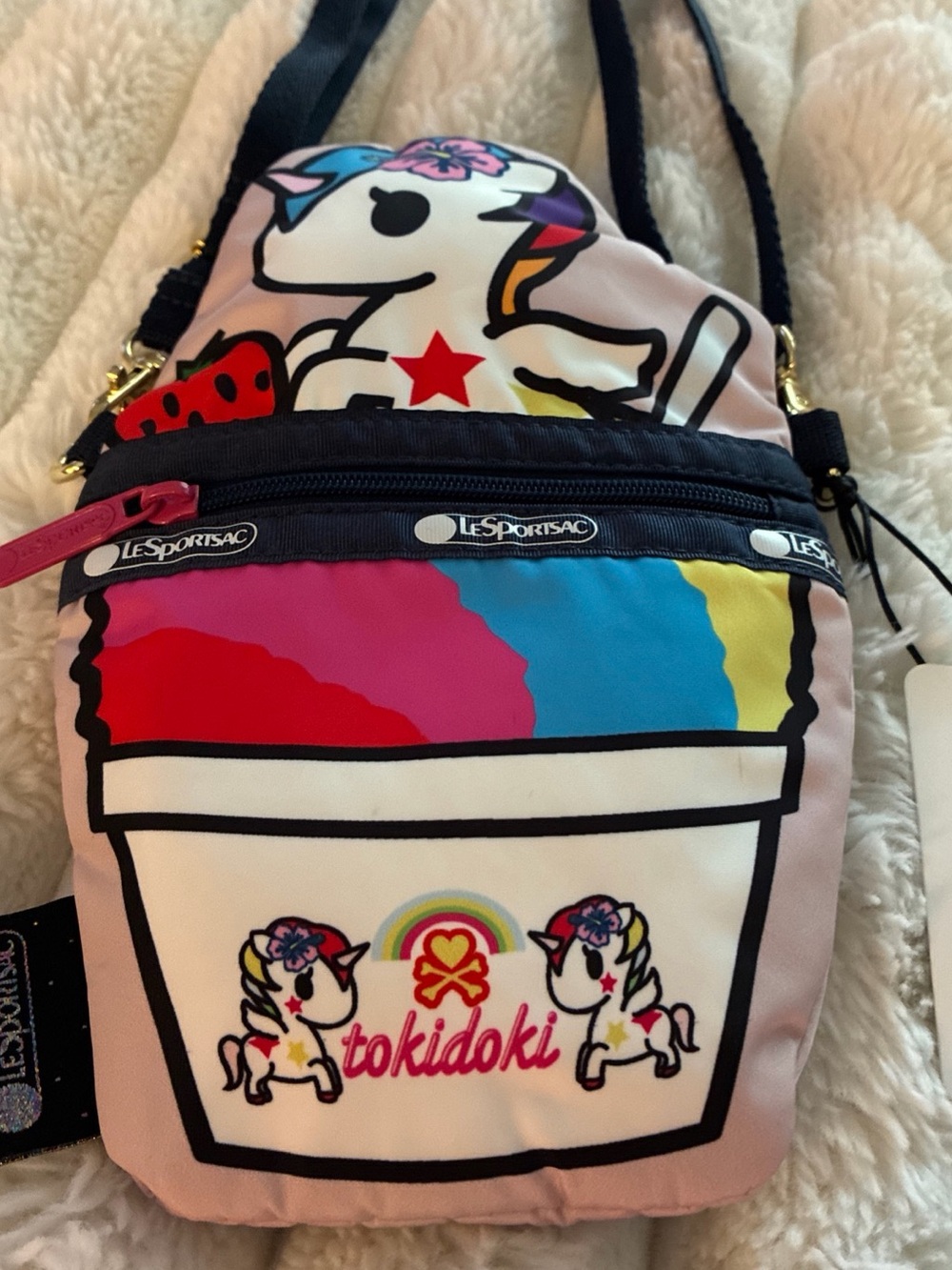 LeSportsac x tokidoki Pink Unicorn Snow Cone Crossbody Concert Bag - Picture 7 of 12